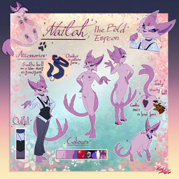 animal_genitalia animal_vulva anthro clothing cookie corset dressed_up female female_anthro feral food genitals lingerie soothe_bell text topwear vulva titallulah nintendo pokemon nailah_(zelgius) eeveelution espeon generation_2_pokemon pokemon_(species) 1:1 absurd_res english_text hi_res model_sheet