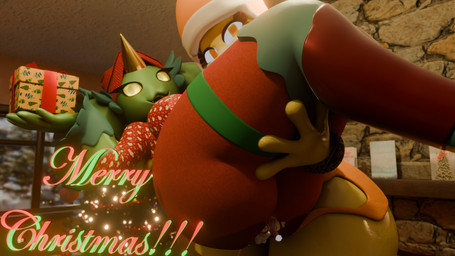 anthro butt butt_crush butt_focus butt_smother christmas_clothing christmas_decorations christmas_tree clothing duo entrapment female holding_partner holidays macro male male/female micro plant size_difference smothering teasing teasing_with_butt thick_thighs tree wide_hipped_female wide_hips omananimations rochin1000_(modeler) christmas nintendo palworld pocketpair pokemon daisy_(rochin1000) maraciti amphibian amphibian_humanoid animal_humanoid frog frog_humanoid generation_5_pokemon humanoid maractus pal_(species) pokemon_(species) sparkit tree_frog 16:9 3d_(artwork) digital_media_(artwork) hi_res widescreen