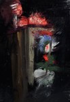 abstract_art confusion gallade generation_4_pokemon hi_res humanoid male nightmare_fuel nintendo not_furry oddtripps painting_(artwork) pokemon pokemon_(species) solo tagme traditional_media_(artwork)