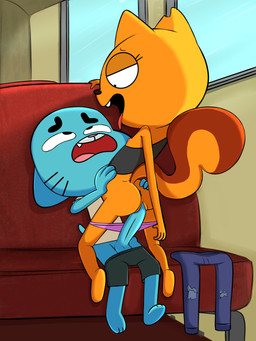 3_toes 4_fingers anthro anthro_on_anthro anthro_penetrated anthro_penetrating anthro_penetrating_anthro anus balls barefoot big_penis black_bottomwear black_clothing black_eyes black_shirt black_shorts black_topwear blue_balls blue_bottomwear blue_clothing blue_eyes blue_pants blue_penis bottomwear bottomwear_down brown_body brown_fur bus butt butt_grab clothed clothing commercial_vehicle cute_fangs duo erection eye_roll fangs feet female female_on_top female_penetrated fingers flat_chested from_front_position fur genitals hand_on_butt hip_grab inside interspecies looking_down looking_pleasured looking_up male male/female male_on_bottom male_penetrating male_penetrating_female mastery_position on_bottom on_top orange_body orange_fur panties panties_down pants pantsless partially_clothed penetration penis pink_clothing pink_nose pink_panties pink_underwear school_bus sex shirt shirt_down shorts shorts_down tan_clothing tan_shirt tan_topwear teeth toes topwear underwear underwear_down vaginal vaginal_penetration vehicle vulva young young_anthro young_female young_male notsafeatwrk cartoon_network disney kiff_(series) the_amazing_world_of_gumball gumball_watterson kiff_chatterley domestic_cat felid feline felis mammal rodent sciurid tree_squirrel 2026 3:4 absurd_res hi_res