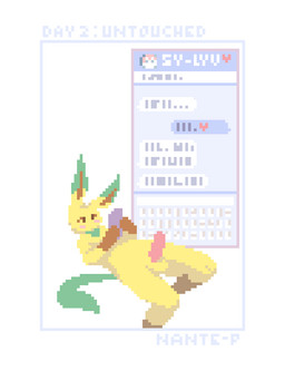 anthro anthrofied blush bodily_fluids cum cum_on_belly cum_on_body cum_on_hand cum_on_penis cum_on_phone cum_on_self dialogue dick_pic ejaculation electronics erection fur genital_fluids genitals green_tail hands-free leaf leaf_ears leaf_tail male male/male nude_anthro penis phone pointy_ears pokemorph presenting presenting_penis sending_nudes sexting simple_background solo spontaneous_ejaculation tail text_message texting texting_ui throbbing throbbing_penis user_avatar white_body white_fur yellow_body yellow_fur nante-p kinktober kinktober_2025 nintendo pokemon eeveelution generation_4_pokemon generation_6_pokemon leafeon pokemon_(species) sylveon 2025 animated digital_media_(artwork) frame_by_frame pixel_(artwork) pixel_animation