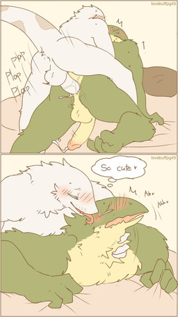 2_panel_comic anal anal_penetration anthro anthro_on_anthro anthro_penetrated anthro_penetrating anthro_penetrating_anthro arm_tuft balls bed bedroom_sex biped blush bodily_fluids cheek_tuft chest_tuft closed_smile computer cum cum_in_ass cum_inside cum_while_penetrated doggystyle drooling duo ejaculation elbow_tuft electronics eyes_closed face_lick facial_tuft forked_tongue from_behind_position fur fur_tuft furniture genital_fluids genitals glans grabbing_sheets green_body green_fur head_tuft hug humanoid_genitalia humanoid_penis inner_monologue intraspecies laptop licking lying lying_on_another lying_on_bed male male/male male_penetrated male_penetrating male_penetrating_male moan mouth_closed muscular muscular_anthro muscular_male narrowed_eyes neck_tuft nude nude_anthro nude_male on_bed open_mouth penetration penile penile_penetration penis praise romantic romantic_couple saliva sex side_view simple_background slim slim_anthro slim_male smile sofa table tail tail_motion tan_background tapering_tail text thinking thought_bubble tired tongue tongue_out tuft two_row_layout wavy_mouth white_balls white_body white_fur lovebuffpg45 reptile scalie snake 2024 artist_name comic digital_drawing_(artwork) digital_media_(artwork) hi_res