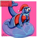 anthro big_penis blue_body bodily_fluids bubble bubble_filling christmas_clothing christmas_headwear clothing cum cum_inside ejaculation floppy_ears genital_fluids genitals gynomorph hat headgear headwear holidays intersex looking_pleasured open_mouth orgasm penis pokemorph santa_hat sex_toy solo text thick_thighs sexybigears69 christmas nintendo pokemon fizzy_pop_the_popplio generation_7_pokemon pokemon_(species) popplio 1:1 hi_res