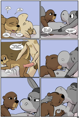adolescent adolescent_anthro adolescent_on_adolescent animal_genitalia animal_penis anthro anus areola balls base_three_layout breasts buckteeth butt dialogue ear_pull equine_genitalia equine_penis erection eyes_closed female female/female female_adolescent genitals grid_layout group group_sex kissing male male/female male_adolescent nipples nude on_top open_mouth penis presenting presenting_hindquarters regular_grid_layout sex six_frame_grid six_frame_image speech_bubble teeth text three_row_layout young young_anthro thunderouserections study_partners jennifer_(study_partners) lisa_(study_partners) sarah_(study_partners) woody_(study_partners) asinus beaver donkey equid equine horse mammal mustelid otter rodent 2017 2:3 comic english_text hi_res