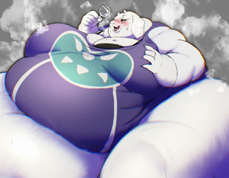 alcohol anthro belly beverage big_belly big_breasts blush bodily_fluids bra breasts clothed clothing container cup delta_rune_(emblem) drinking_glass drunk female fur glass glass_container glass_cup hand_on_breast holding_object huge_belly huge_breasts huge_hips huge_thighs hyper hyper_belly hyper_hips hyper_thighs mature_anthro mature_female morbidly_obese morbidly_obese_anthro morbidly_obese_female obese obese_anthro obese_female overweight overweight_anthro overweight_female red_eyes robe saliva solo substance_intoxication sweat symbol thick_thighs tongue underwear white_body white_fur wide_hips wine wine_glass hoshino_kedama undertale undertale_(series) toriel boss_monster_(undertale) bovid caprine mammal