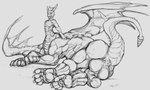 2023 abs activision balls biceps big_balls black_and_white claws clothing diorionarh dragon dragon_taur feet foot_focus genitals hi_res legwear licking line_art looking_at_viewer male male_taur monochrome muscular muscular_male muscular_thighs mythological_creature mythological_scalie mythology nude_male nude_taur pawpads penis penis_backwards penis_tuck pinup pose raised_tail scales scalie sketch small_upper_body solo spyro_the_dragon tail tail_motion tailwag taur thigh_highs tongue tongue_out torso torso_shot wings