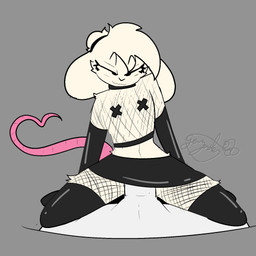 anthro bottomwear clothing collar ears_down fishnet_clothing fishnet_legwear fur gesture hair latex latex_bottomwear latex_clothing latex_legwear latex_skirt legwear male nipple_tape pasties penetration pink_tail pivoted_ears sex simple_background skirt solo_focus tail tail_gesture tail_heart tape white_body white_fur white_hair gazaster reggie_(whygena) mammal mouse murid murine rodent 1:1 hi_res male_(lore)