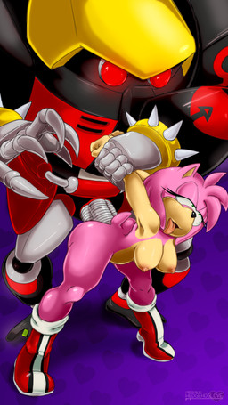 anal anal_penetration anthro areola arm_pull big_penis biped black_body black_nose bracelet breasts butt claws clothing countershade_face countershade_torso countershading duo female footwear footwear_only from_behind_position genitals green_eyes head_tuft holding_arms jewelry larger_male looking_pleasured machine male male/female mostly_nude multicolored_body nipples open_mouth penetration penile penile_penetration penis penis_in_ass pink_body prison_guard_position red_body red_clothing red_eyes red_footwear sex short_tail size_difference smaller_female spiked_bracelet spikes tail tan_body teeth tongue tongue_out tuft two_tone_body yellow_body hedgehoglove sega sonic_the_hedgehog_(series) amy_rose e-123_omega e-series eulipotyphlan hedgehog mammal robot 2023 4k 9:16 absurd_res hi_res