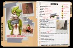 anthro breasts cleavage clothed clothing eyewear female file_folder goggles jacket medium_breasts mugshot necktie open_clothing open_jacket open_topwear paper police_lineup smug solo text tongue tongue_out topwear dunewulff nintendo pokemon grace_mustang generation_4_pokemon legendary_pokemon pokemon_(species) shaymin sky_forme_shaymin 2022 alpha_channel censored english_text hi_res model_sheet