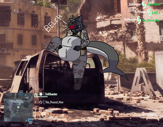 after_vore anthro army battlefield belly big_belly burping car clothing digestion_implied eviltoaster female gaming machine male male/female male/male male_focus military military_clothing military_uniform rubble solo uniform vehicle vore eviltoaster05 battlefield_6 human mammal protogen hi_res warm_colors