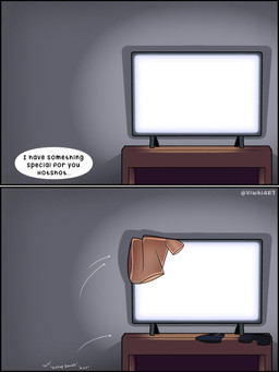 anthro bed blue_eyes blush breasts brown_nose cybernetic_arm cybernetic_limb dialogue duo ear_piercing ear_ring electronics female fur furniture green_eyes kiss_on_lips kissing male male/female markings mechanical_arm movie_night piercing pink_nose purring ring_piercing romantic romantic_couple small_breasts speech_bubble striped_body striped_fur striped_markings stripes television text white_body white_fur yellow_body yellow_fur viwhi_art ratchet_and_clank sony_corporation sony_interactive_entertainment ratchet_(ratchet_and_clank) rivet_(ratchet_and_clank) humanoid lombax mammal 3:4 comic english_text hi_res