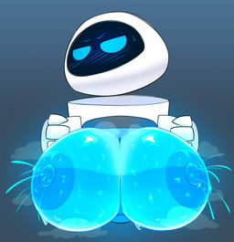 areola big_breasts black_body blue_areola blue_blush blue_body blue_breasts blue_eyebrows blue_eyes blue_nipples blush blush_lines bodily_fluids breasts empty_eyes eyebrows female floating_head gradient_background huge_breasts lactating looking_aside machine multicolored_body musk musky_breasts nipples not_furry screen screen_face simple_background solo sweat sweaty_breasts white_body dibujito disney pixar wall-e eve_(wall-e) extraterrestrial_vegetation_evaluator robot 2025 absurd_res hi_res