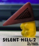 ambiguous_gender candy dessert food for_a_head gummy_(food) gummy_bear_(food) real sitting solo text what yellow_body unknown_artist konami silent_hill pyramid_head bear food_creature mammal object_head english_text low_res