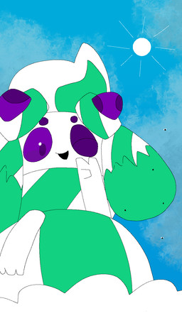 cloud female flies_for_smell food fruit_hair_accessory gesture green_stripes hand_gesture looking_at_viewer looking_down mold_(fungus) one_eye_closed open_mouth outside pose purple_eyes rotting sky smile solo stripes sun v_sign white_body wink winking_at_viewer nintendo pokemon fan_character sourcremie alcremie arthropod fly_(animal) food_creature food_humanoid generation_8_pokemon humanoid insect pokemon_(species) strawberry_sweet_alcremie 2026 colored digital_media_(artwork) hi_res pixel_(artwork)