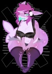 alternative_fashion anthro bodily_fluids clothed clothing drooling female goth looking_at_viewer obese obese_anthro obese_female overweight overweight_anthro overweight_female pastel_goth saliva scene_haircut smile solo teeth tongue tongue_out ittybittyshark elmelie fish marine shark alpha_channel