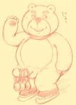 anthro balls erection genitals male medal penis slightly_chubby solo text kondo_musashi musabo3neo bear mammal 2014 japanese_text sketch