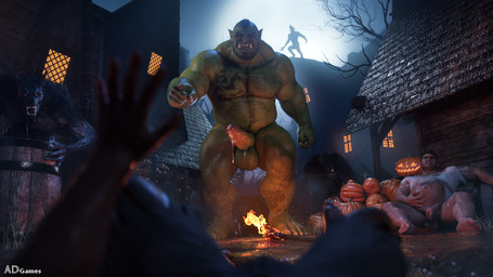 bodily_fluids body_hair chest_hair cum cum_drip cum_inflation cum_inside dripping full_moon genital_fluids genitals green_body green_skin group impregnation inflation male moon night nipples pregnant pregnant_male red_eyes tattoo village ad-games mythology boruk_(ad-games) canid canine human humanoid mammal mythological_canine mythological_creature orc werecanid werecanine werecreature werewolf 16:9 3d_(artwork) digital_media_(artwork) hi_res widescreen
