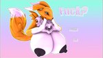 anthro areola big_breasts blue_eyes breasts female gesture hand_heart holidays huge_breasts hyper hyper_breasts nipples solo tail valentine's_day_card not_person420 bandai_namco digimon valentine's_day digimon_(species) renamon 16:9 hi_res widescreen