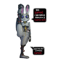 anthro dialogue feet female flexible genitals long_ears machine metallic_body nude one_leg_up paws raised_leg robotic_speech simple_background soles solo speech_bubble splits spread_legs spreading standing text toes vertical_splits vulva white_background wire spincraze disney zootopia judy_hopps robo_judy animatronic european_rabbit lagomorph leporid mammal oryctolagus rabbit robot robot_anthro 1:1 english_text hi_res