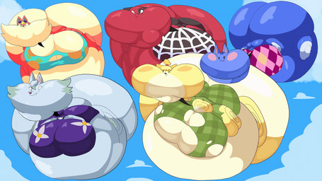 accessory air_inflation belly belly_expansion belly_jiggle big_belly big_breasts big_butt big_cheeks black_clothing black_ears black_eyes black_nose black_shirt black_topwear blonde_hair blue_body blue_clothing blue_ears blue_inner_ear blue_shirt blue_sky blue_topwear body_inflation breast_expansion breast_jiggle breasts butt butt_expansion butt_jiggle cheek_expansion clothing cloud cutaway expansion expression_cutaway female floating green_clothing green_shirt green_topwear grey_body grey_ears grey_hair group hair hair_accessory hairband huge_belly huge_breasts huge_butt huge_cheeks hyper hyper_belly hyper_breasts hyper_butt hyper_cheeks hyper_inflation immobile inflation jiggling multicolored_body orange_body orange_ears pattern_clothing pattern_shirt pattern_topwear pink_clothing pink_inner_ear pink_shirt pink_topwear puffed_cheeks purple_clothing purple_nose purple_shirt purple_topwear red_body red_hairband shirt sky skyscape tan_body tight_clothing topwear two_tone_body white_eyes yellow_body adansin animal_crossing nintendo audie_(animal_crossing) cherry_(animal_crossing) isabelle_(animal_crossing) rosie_(animal_crossing) whitney_(animal_crossing) canid canine canis domestic_cat domestic_dog felid feline felis mammal shih_tzu toy_dog wolf 16:9 2025 2d_animation animated cel_shading colored digital_media_(artwork) hi_res loop shaded short_playtime widescreen