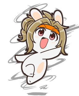 accessory alternate_species anthro bangs bent_leg black_eyebrows blush blush_lines brown_hair eyebrow_through_hair eyebrows eyelashes featureless_crotch featureless_legs female female_anthro flat_chested fur furrification grey_outline hair headband headband_only headgear headgear_only lidded_eyes light long_ears long_hair mitten_hands mostly_nude_anthro mostly_nude_female mouth_closed noseless open_mouth open_smile orange_headband outline pink_tongue ponytail pupils purple_hair rabbidification red_eyes red_pupils simple_background smile solo tan_eyelids tan_inner_ear thin_eyebrows tongue translucent translucent_hair white_background white_body white_fur wind charisuke cygames idolmaster_cinderella_girls raving_rabbids rayman_(series) ubisoft nagisa_aino lagomorph mammal rabbid 2024 absurd_res colored crossover digital_drawing_(artwork) digital_media_(artwork) full-length_portrait hi_res japanese_description lighting portrait shaded simple_shading