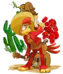 anthro beak cactus clothing feral flower group guitar gun handgun hat headgear headwear holster male musical_instrument plant plucked_string_instrument ranged_weapon string_instrument weapon nemurism disney the_three_caballeros panchito_pistoles avian bird chicken galliform gallus_(genus) phasianid reptile scalie snake 2012 low_res