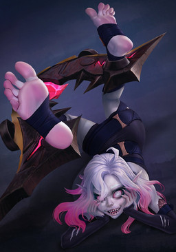 5_toes armwear black_armwear black_clothing black_legwear bound clothing colored_nails eyelashes feet female foot_fetish foot_focus grey_eyes grey_nails hair humanoid_feet humanoid_pointy_ears legs_up legwear multicolored_hair nails nipples pink_hair pink_nipples pink_sclera plantigrade pointy_ears purple_body purple_skin restraints sharp_nails sharp_teeth smile soles solo spread_legs spreading stirrup_legwear stocks teeth toes torn_clothing two_tone_hair white_hair puffypinkpaws league_of_legends riot_games tencent briar_(lol) humanoid vampire 2023 digital_media_(artwork) hi_res