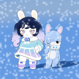 4_fingers anthro bangs bent_arm black_eyes blue_background blue_body blue_clothing blue_dress blue_fur blue_hair blush boots closed_smile clothed clothed_anthro clothed_female clothing dress duo eyelashes featureless_crotch female female_anthro fingers flat_chested footwear fur hair hand_on_hip hand_on_own_hip hand_pawpads holidays larger_anthro larger_female lidded_eyes light long_ears looking_at_viewer mostly_nude mostly_nude_anthro mostly_nude_female mouth_closed multicolored_body multicolored_fur multicolored_hair no_pupils noseless one_eye_closed pawpads pigtails pink_inner_ear purple_eyes purple_hair scarf scarf_only shoes short_hair simple_background size_difference smaller_anthro smaller_female smile smiling_at_viewer snow snowing standing tan_inner_ear two_tone_body two_tone_fur two_tone_hair white_body white_boots white_clothing white_footwear white_fur white_pawpads peypey_mei1925 christmas raving_rabbids rayman_(series) ubisoft fan_character lagomorph mammal rabbid 1:1 2023 cel_shading colored digital_drawing_(artwork) digital_media_(artwork) english_description hi_res lighting shaded