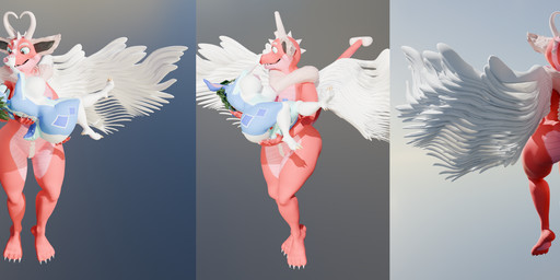 4_toes 5_fingers anthro anus blue_body blue_eyes blue_fur breasts butt chest_tuft claws duo eye_contact feathered_wings feathers feet female fingers fluffy_ears fur holding_character holding_snout hooves larger_female looking_at_another multiple_angles nipples pink_body pink_scales red_body red_eyes red_scales scales size_difference smaller_female toe_claws toes tuft white_body white_feathers white_fur wings heartlessangel3d mythology adelina_the_love_dragon petra_the_defend_deer deer dragon mammal mythological_creature mythological_scalie scalie 3d_(artwork) absurd_res digital_media_(artwork) hi_res