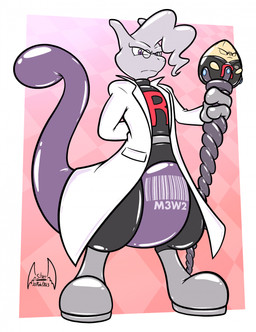anthro barcode clothing coat duo eyewear glare glasses glistening glistening_body lab_coat latex long_tail male neutral_expression simple_background staff tail team_rubber_rocket toony topwear soul-silver-dragon nintendo pokemon team_rocket giovanni_(pokemon) generation_1_pokemon generation_2_pokemon legendary_pokemon mewtwo pokemon_(species) togepi hi_res story story_in_description