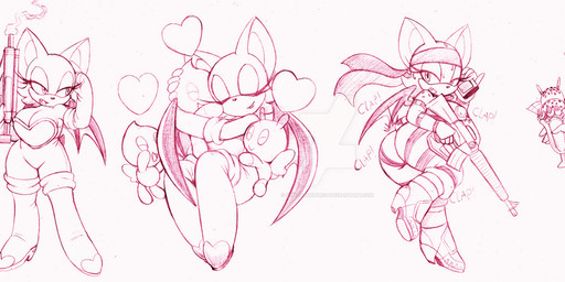 anthro ass_clapping bat_wings big_breasts big_butt bodily_fluids bodysuit boots breasts butt clapping clothed clothing contact_onomatopoeia eyelashes eyes_closed eyeshadow female footwear gloves group gun handwear happy heart_symbol hug impact_onomatopoeia kerchief legwear looking_at_viewer looking_back makeup membrane_(anatomy) membranous_wings one_eye_closed onomatopoeia ranged_weapon shoes simple_background skinsuit smile smoke solo sound_effects sundae sweat text thick_thighs thigh_boots thigh_highs tight_clothing weapon white_background wide_hips wings wink omegasunburst konami metal_gear sega sonic_the_hedgehog_(series) trying_to_sneak_around_but_i'm_dummy_thicc rouge_the_bat solid_snake bat chao_(sonic) mammal 2019 monochrome sketch traditional_media_(artwork) watermark