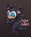 anthro big_butt bodysuit butt cat_costume clothing costume eyeshadow female fur glistening glistening_bodysuit glistening_clothing glistening_skinsuit green_eyes half-closed_eyes makeup narrowed_eyes open_mouth simple_background skinsuit solo suit text thick_thighs tight_clothing ruruduu sega sonic_the_hedgehog_(series) rouge_the_bat bat mammal hi_res