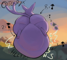 abdominal_bulge ambiguous_feral ambiguous_gender ambiguous_pred arrow_pointing_to_belly arrow_pointing_to_butt belly big_belly big_ears black_text bloated building calling_for_help cheek_tuft cloud contextual_arrow death death_count digestion directional_arrow dripping ears_up evening facial_tuft fatal_vore feet feral feral_pred floating forked_tail fully_inside fur grass green_text group hanging_belly hindpaw house huge_belly huge_hips huge_thighs hyper hyper_belly iconography imminent_death imminent_vore levitation midair monotone_belly monotone_body monotone_fur monotone_legs monotone_tail motion_lines muffled multiple_prey onomatopoeia outside path pawpads paws pink_belly pink_body pink_ears pink_fur pink_legs pink_pawpads pink_tail pink_tuft plant pointy_ears prey_count prick_ears quadruped raised_tail rear_view rumbling_stomach silhouette size_difference sky slosh sloshing_belly smaller_feral smaller_pred soft_vore solo_focus sound_effects sunset tail text thick_thighs town tuft twitter_handle unseen_prey unusual_anatomy unusual_tail unwilling_prey vore vowelless vowelless_vocalization weight_gain white_text_outline wide_hips tcsrjx nintendo pokemon background_character canid eeveelution espeon generation_2_pokemon mammal pokemon_(species) 2025 digital_media_(artwork) digital_painting_(artwork) english_description english_text full-length_portrait hi_res painting_(artwork) portrait signature