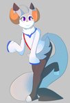 ambiguous_gender anthro big_tail clothing cosplay femboy shortie simple_background smile solo tail kitsunekotaro bust_a_groove nintendo pokemon aleph fan_character braixen generation_6_pokemon pokemon_(species) hi_res