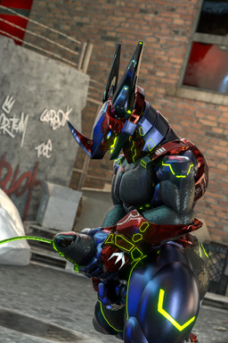 anthro armor balls barcode bent_legs big_penis blue_armor bodily_fluids coolant erection genital_fluids genitals green_eyes green_urine huge_penis machine male peeing peeing_while_erect penis red_armor solo synthetic_muscles synthetic_penis tail urine charonfaustinus as-06 android drachetype robot synth_(vader-san) 2:3 3d_(artwork) absurd_res blender_(artwork) blender_cycles_(artwork) digital_media_(artwork) hi_res