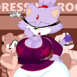 accessory anthro big_breasts big_butt big_ears bouncing_breasts bouncing_butt breast_jiggle breasts butt butt_jiggle cleavage clothed clothing curvy_figure detailed_background dialogue eyelashes eyes_closed female fur group hair hand_on_hip headband hourglass_figure huge_butt inside jiggling lips long_ears long_tail multicolored_body multicolored_fur purple_body purple_fur purple_hair short_hair standing tail text thick_thighs tongue two_tone_body two_tone_fur white_body white_fur wide_hips yellow_eyes 3barts sega sonic_the_hedgehog_(series) amy_rose blaze_the_cat cream_the_rabbit domestic_cat eulipotyphlan felid feline felis hedgehog lagomorph leporid mammal rabbit 1:1 2022 absurd_res digital_media_(artwork) english_text hi_res