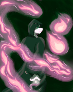 ambiguous_gender anthro cloak clothing colored_fire elemental_manipulation eyewear fire fire_manipulation fur glasses magic_user pink_fire solo standing teeth white_body white_fur pulim-v deltarune undertale_(series) ralsei boss_monster_(undertale) bovid caprine darkner goat mammal 4:5 hi_res