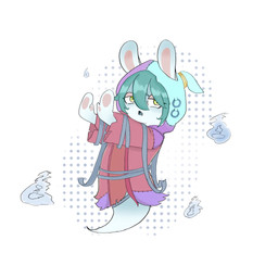 anthro bangs blue_body blue_fur blue_tongue clothed clothed_anthro clothed_female clothing eyelashes eyelashes_through_hair fangs female female_anthro fur green_eyes grey_ribbon hair hood_up hooded_robe legless lidded_eyes light long_ears looking_at_viewer mitten_hands multicolored_clothing multicolored_robe pawpads red_clothing red_robe robe seam_(sewing) short_hair simple_background solo straight_arms tan_eyelids tan_inner_ear tan_pawpads teal_hair teeth tongue torn_robe translucent translucent_hair peypey_mei1925 mario_bros mario_plus_rabbids_sparks_of_hope nintendo raving_rabbids rayman_(series) ubisoft depleter ghost hybrid lagomorph mammal rabbid spirit 1:1 2024 colored crossover digital_drawing_(artwork) digital_media_(artwork) english_description full-length_portrait hi_res lighting portrait shaded