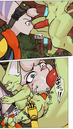action_pose action_scene animal_genitalia animal_penis anthro areola big_breasts blue_eyes bodily_fluids breasts carrying_another clenched_teeth crashing damaged dialogue duo falling falling_on_ground fellatio female forced forced_oral genitals green_body greeting group gynomorph herm intersex intersex/female larger_female male nipples nude nude_anthro oral oral_penetration penetration penile penis pink_areola pink_nipples pose prosthetic prosthetic_arm prosthetic_limb rape rape_face robotic_arm running sex size_difference smaller_female smaller_intersex spacesuit speech_bubble striped_body stripes surprised tattoo teeth text wuwutim ratchet_and_clank sony_corporation sony_interactive_entertainment rivet_(ratchet_and_clank) domestic_cat felid feline felis lombax mammal 4k 9:16 absurd_res comic english_text hi_res multiple_scenes
