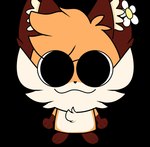 accessory anthro brown_body brown_fur chibi ear_accessory floral flower flower_accessory flower_on_ear fur head_tuft humor male orange_body orange_fur plant simple_background simple_coloring simple_eyes simple_nose smile solo tuft cuf_(artist) adrii_(character) canid canine fox mammal digital_media_(artwork) flat_colors hi_res