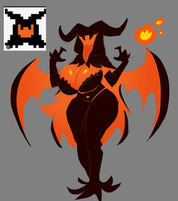 armwear big_breasts black_body black_clothing black_dress black_gloves black_handwear black_horn breasts cleavage clothed clothing dress elbow_gloves eyeless fangs female front_view gloves grey_background handwear horn huge_breasts membrane_(anatomy) membranous_wings open_mouth orange_body orange_tongue simple_background solo teeth thick_thighs tongue tongue_out wide_hips wings sqwunx deltarune undertale_(series) shadow_mantle_(deltarune) animate_inanimate fabric_creature human humanoid living_clothing mammal shadow_creature