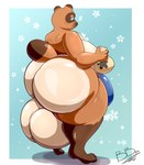 anthro backsack balls bells_(animal_crossing) big_balls big_butt bulge butt genitals huge_balls huge_butt hyper hyper_balls hyper_butt hyper_genitalia male overweight side_view solo standing thick_thighs brick_break_after_dark animal_crossing nintendo tom_nook_(animal_crossing) canid canine mammal raccoon_dog tanuki absurd_res hi_res