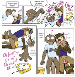 after_anal after_sex anthro anthro_on_anthro ball_size_difference balls blush bodily_fluids bottomless bottomless_anthro bottomless_male bottomwear breath clock clothed clothing cum cum_from_ass cum_in_ass cum_inside dialogue duo erection eyes_closed flaccid foreskin fur furniture genital_fluids genitals glans gloves_(marking) half-closed_eyes half-erect holding_object holding_pocketwatch humanoid_genitalia humanoid_penis humor hypnosis imminent_sex leaking_cum leg_markings lying male male/male markings membrane_(anatomy) mind_control narrowed_eyes on_back open_mouth otter_tail panting partially_retracted_foreskin pendulum_swing penis penis_size_difference pocketwatch ringed_eyes screaming shirt shorts simple_background smile socks_(marking) speech_bubble spiral tail text thought_bubble tongue tongue_out topwear watch webbed_hands nikraccoom felix_(nik159) nik_(nik159) mammal mustelid otter procyonid raccoon absurd_res comic digital_media_(artwork) english_text hi_res one_page_comic