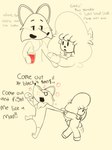 anthro bovid bow_tie bubble button_(vanillabeangoat) canid canine canis caprine container cup drunk drunk_bubble duo english_text hair hi_res humor male mammal sheep sketch substance_intoxication text vanillabeangoat wolf