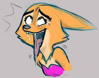 ahegao anthro bare_shoulders bodily_fluids clothing dress dripping ears_back eye_roll fangs female green_eyes jewelry looking_pleasured necklace open_mouth orange_body pink_clothing pink_dress pink_nose pivoted_ears saliva saliva_drip saliva_on_tongue smile solo teeth tongue tongue_out jobbythehong dreamworks the_bad_guys diane_foxington 2022 colored_sketch guide_lines sketch