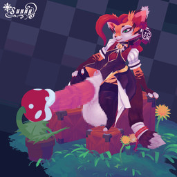 accessory ambiguous_gender animal_genitalia animal_penis anthro balls bell big_balls big_penis box censored_genitalia clothed clothing container deep_throat duo equine_genitalia equine_penis fellatio female flower_accessory fur furgonomics genitals green_eyes hair hand_on_leg herm herm/ambiguous huge_balls huge_penis hyper hyper_genitalia hyper_penis inner_ear_fluff intersex intersex/ambiguous intersex/female jewelry leaf maid_uniform multicolored_body multicolored_fur necklace open_mouth oral oral_penetration penetration penile penis plant red_hair sex simple_background tail tail_accessory tail_motion tailwag tongue tongue_out tongue_out_fellatio tuft uniform sunny_draconis mario_bros nintendo elizabeth_(sunny_draconis) domestic_cat elemental_creature felid feline felis flora_fauna mammal mouth_creature piranha_plant 1:1 3d_(artwork) 3d_animation animated censored digital_media_(artwork) short_playtime