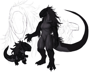3_toes 5_fingers ambiguous_gender anthro chibi claws cybernetic_arm cybernetic_leg cybernetic_limb cybernetics duo featureless_crotch feet fingers hair long_tail machine tail tapering_tail toes zlvuxx unknown_species 2021