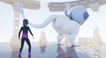 anthro anthrofied big_breasts big_butt black_clothing blue_body blue_nipples breasts butt clothing duo female hand_on_breast huge_breasts huge_butt huge_thighs hyper hyper_breasts hyper_butt hyper_thighs larger_female light light_beam looming macro male multicolored_body nipples pillar pokeball red_eyes reflection ruins size_difference smaller_male sunbeam sunlight tail thick_thighs two_tone_body water water_ripple white_body darkdraketom nintendo pokemon pokemon_trainer generation_2_pokemon human legendary_pokemon lugia mammal pokemon_(species) 3d_(artwork) blender_(artwork) digital_media_(artwork)