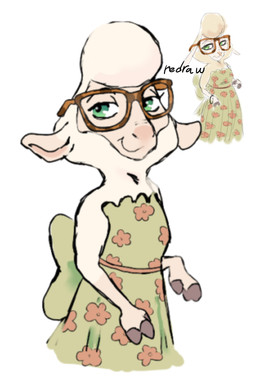 anthro clothing dress eyewear female floral_pattern fur glasses hooves solo waist_bow white_body white_fur white_wool wool_(fur) wool_hair miss-ewe3479 disney zootopia dawn_bellwether bovid caprine mammal sheep hi_res