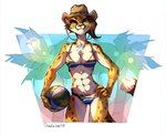 abs anthro bikini clothing female muscular muscular_female solo south_africa swimwear two-piece_swimsuit chadzime trinity_barnett cheetah felid feline mammal